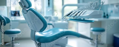 Close-up of modern dental equipment in well-lit clinic environment
