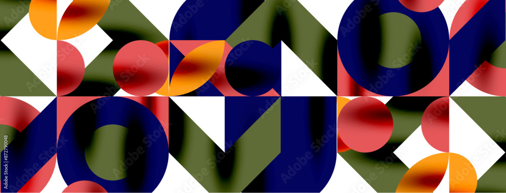 Metal color circles with shadows and other geometric elements composition for wallpaper, banner, background or landing Metal color circles with shadows and other geometric elements composition for wallpaper, banner, background or landing