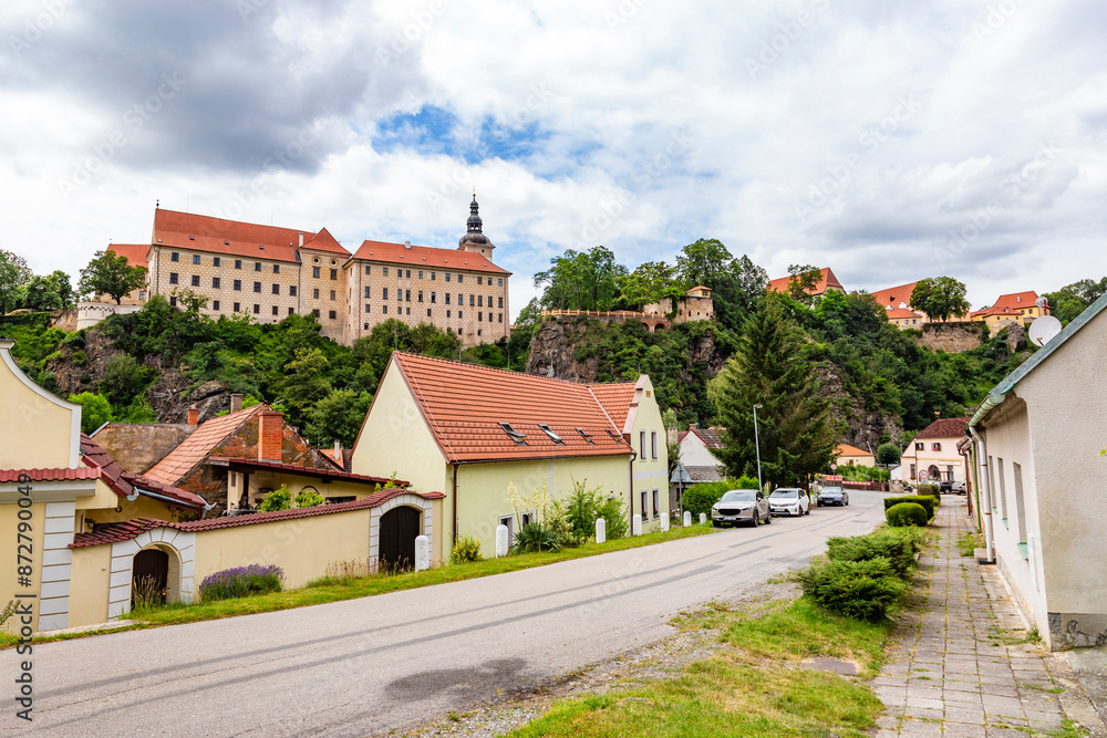 View of Bechyne town with castle, Czechia. View of Bechyne town with castle, Czechia.