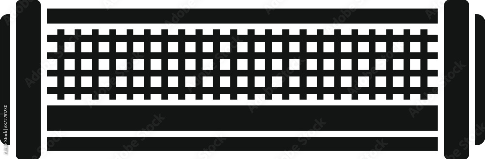 Tennis net separating playing area on court icon simple black style Tennis net separating playing area on court icon simple black style