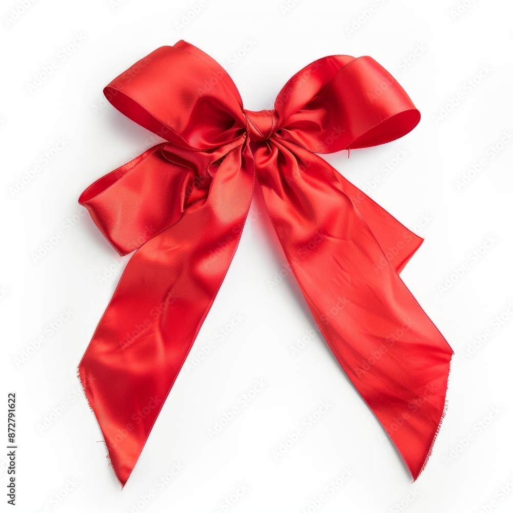 Large Red Bow on White Background Large Red Bow on White Background