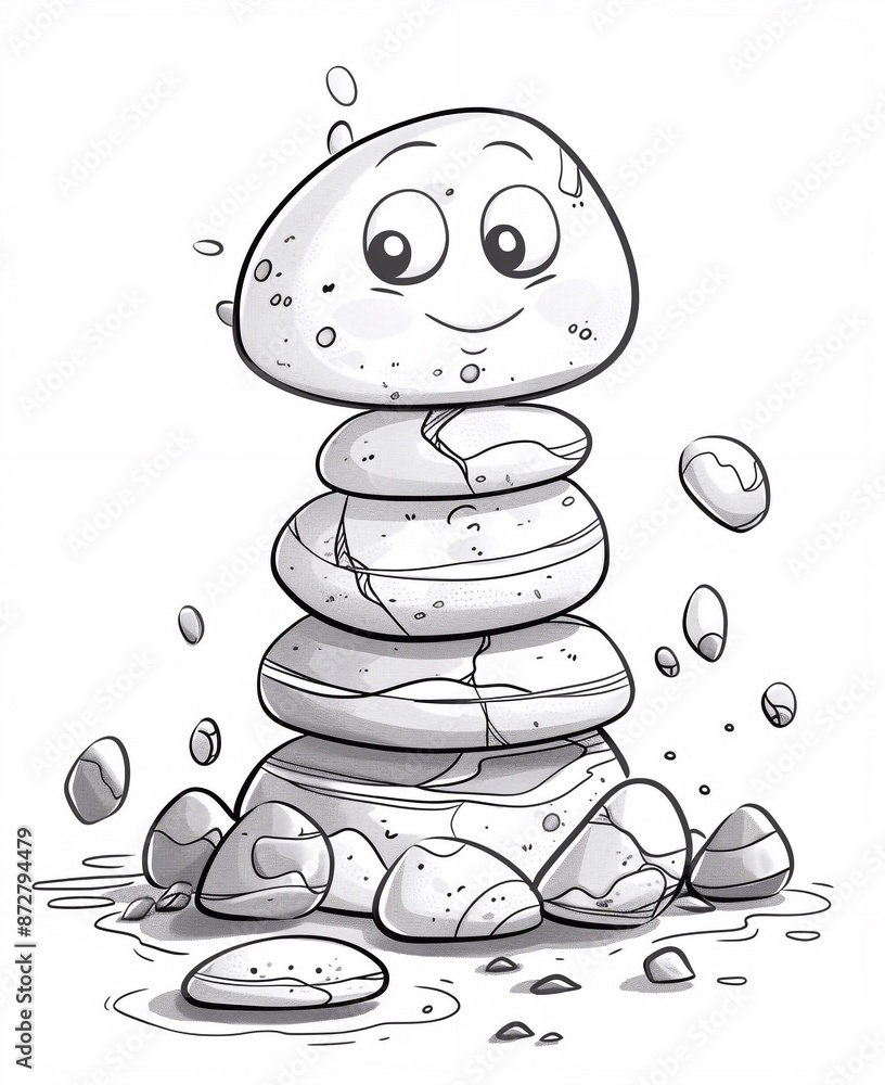 coloring pages for children, Cute and funny coloring pages of stones ...