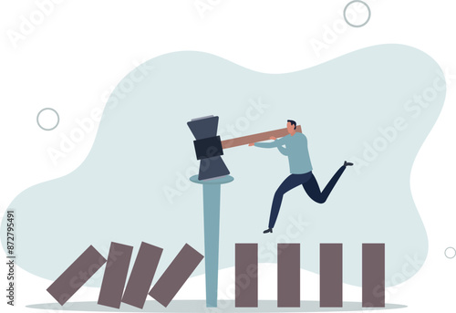 Business continuity and recovery, crisis management, proactive to protect disaster and risk, prevention or strategy to avoid danger concept.flat design.illustration with people.