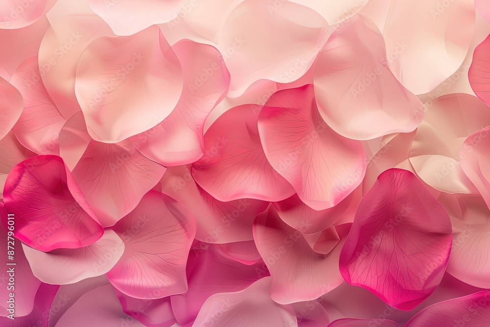 Pétales de rose en dégradé de couleurs roses