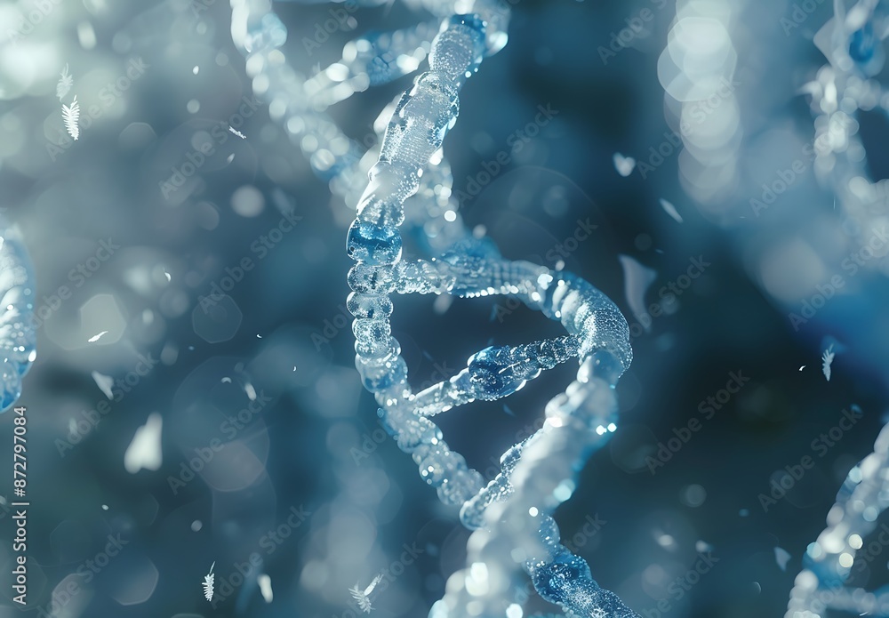 Abstract DNA Helix Structure in Blue Tones Abstract DNA Helix Structure in Blue Tones