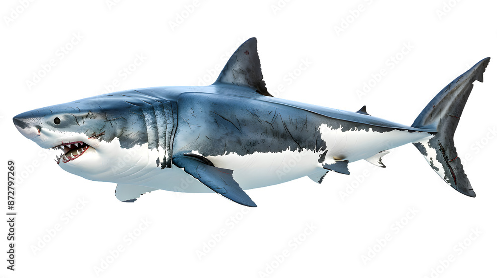 White shark isolated on transparent background White shark isolated on transparent background