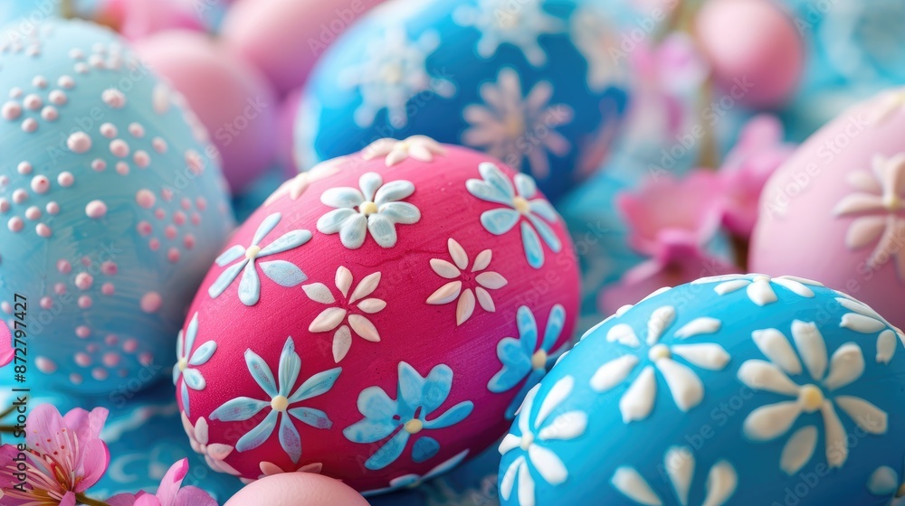 Pink and blue Easter egg decorations Pink and blue Easter egg decorations