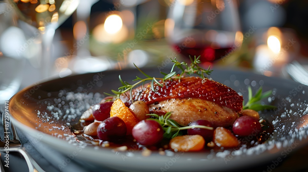 Roasted Duck Breast with Grapes and Orange Segments Roasted Duck Breast with Grapes and Orange Segments