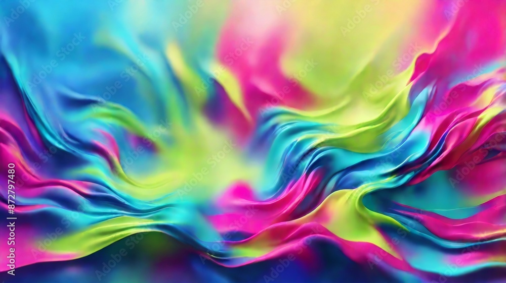 Obraz premium abstract blur background with vibrant neon colors such as electric blue, hot pink, and lime green