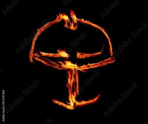 beautiful shapes with fire flame photo