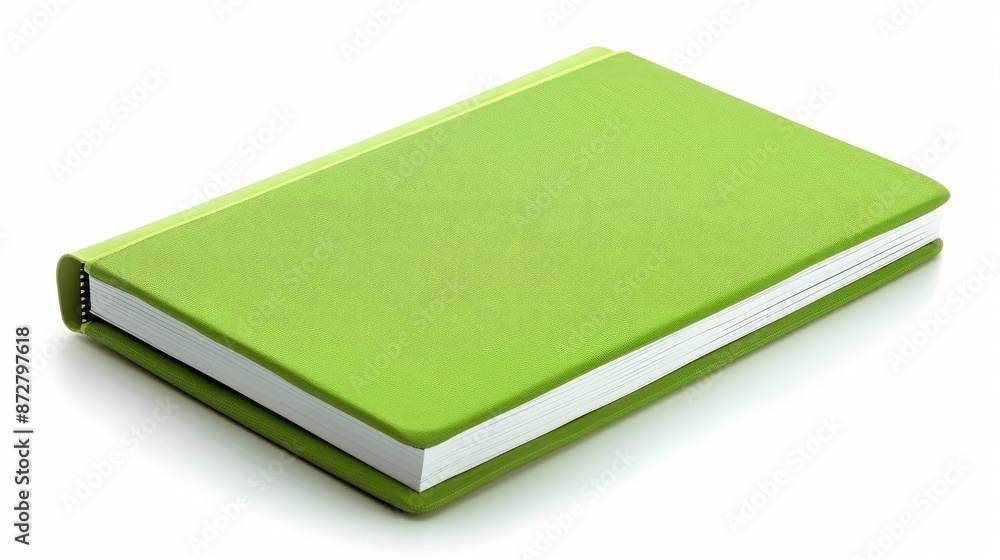 Green Notepad on White Background Green Notepad on White Background