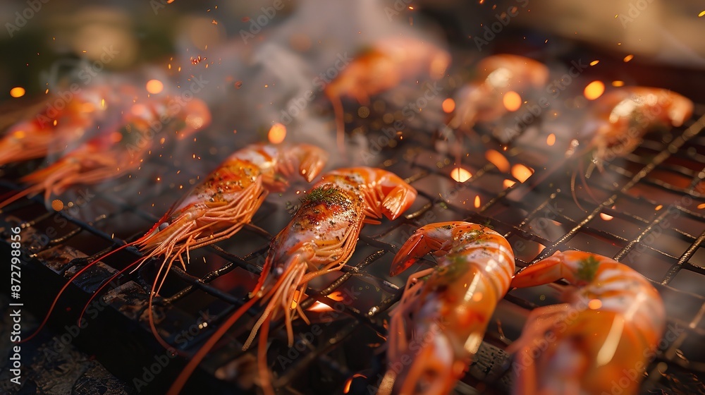 Shrimp on the Grill: Generative AI 8K Transparent Photoreal Render Shrimp on the Grill: Generative AI 8K Transparent Photoreal Render