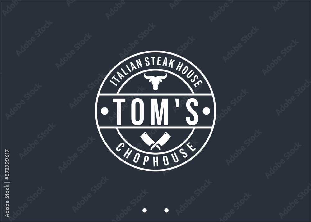 Fototapeta premium cow with knife logo design vector silhouette illustration