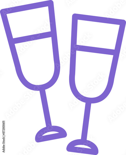 Champagne or wine glass drink party dinner icon vector design
