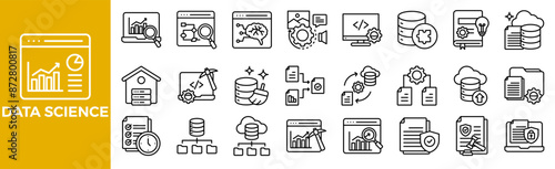 DATA SCIENCE Icon Set For Design Elements, technology, digital, data, ai, network