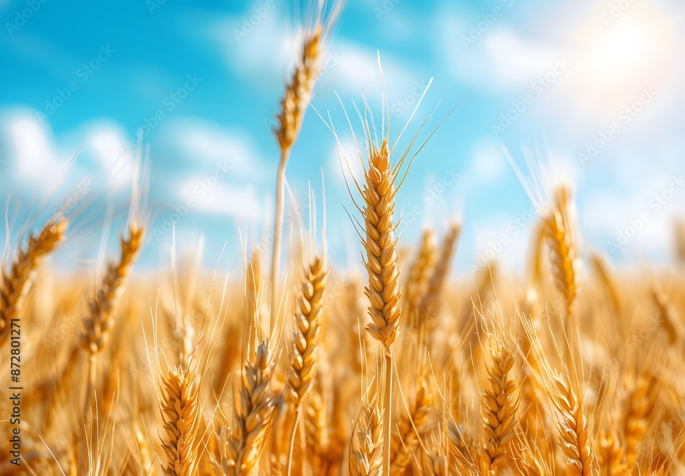Golden Wheat Field Under Blue Sky Golden Wheat Field Under Blue Sky