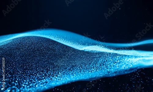 Wallpaper Mural abstract blue wave background with particles Torontodigital.ca