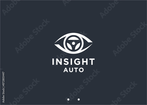 eye with driver logo design vector silhouette illustration