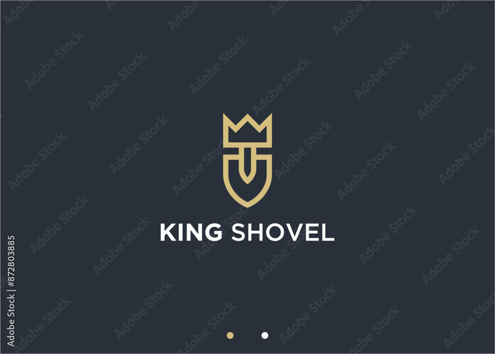 shovel with crown logo design vector silhouette illustration shovel with crown logo design vector silhouette illustration