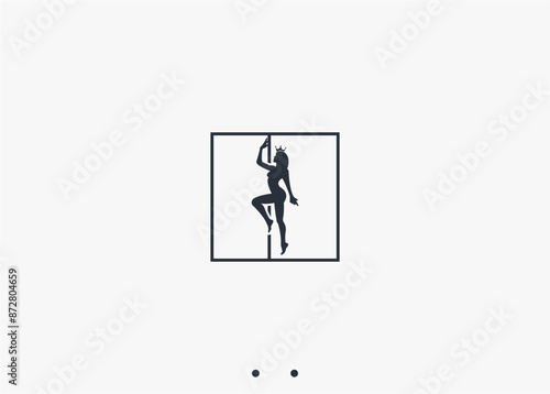 stripper woman logo design vector silhouette illustration