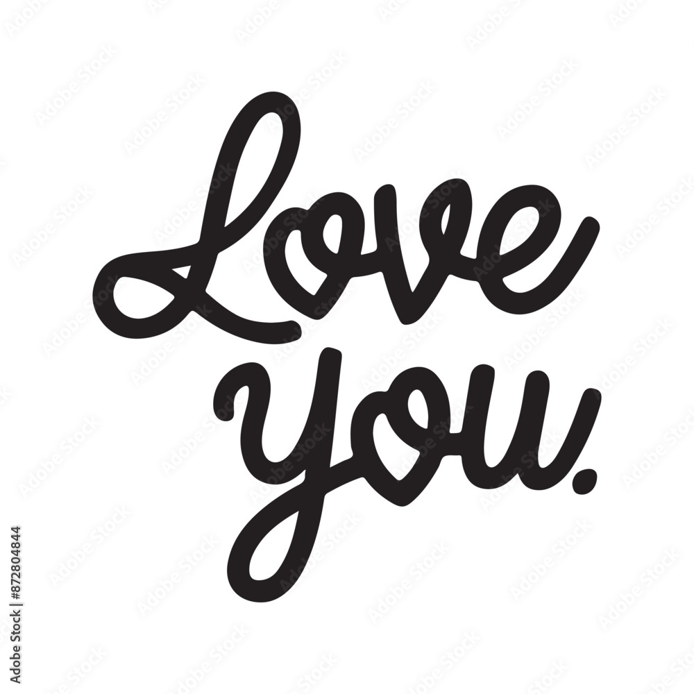 Love you typography in vector Love you typography in vector
