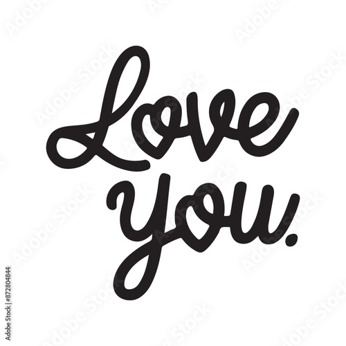 Love you typography in vector