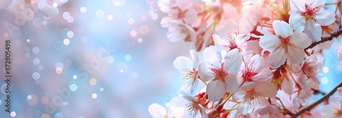 Pastel Cherry Blossoms with Bokeh Effect