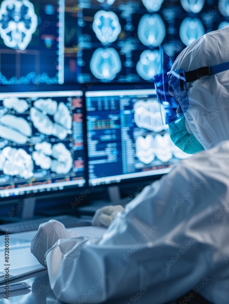 Documentary style image of data scientists analyzing clinical trial data, collaborative effort, multiple screens with complex data, innovative lab setting Documentary style image of data scientists analyzing clinical trial data, collaborative effort, multiple screens with complex data, innovative lab setting
