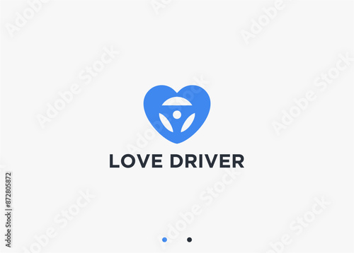 love driver logo design vector silhouette illustration