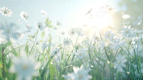 Spring Flowers Bloom in Abstract Soft Focus Field © zahidcreat0r