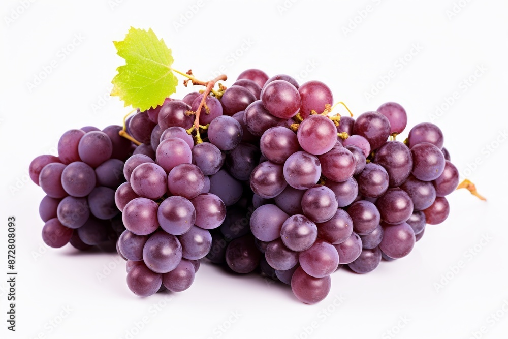 Fresh grape on pure white background for clean and elegant presentation of fruit Fresh grape on pure white background for clean and elegant presentation of fruit
