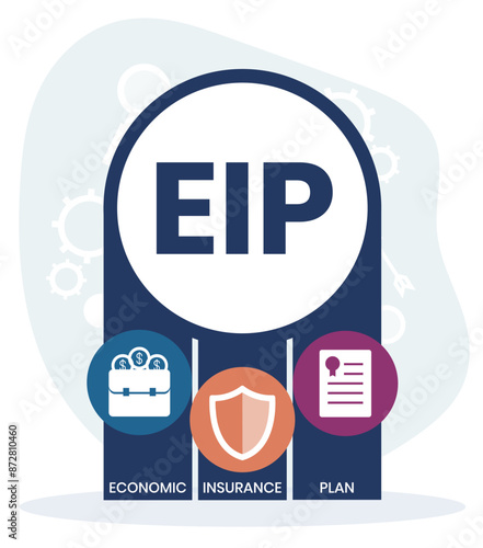 EIP economic insurance plan acronym. business concept background. Vector illustration for website banner, marketing materials, business presentation