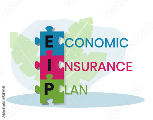 EIP economic insurance plan acronym. business concept background. Vector illustration for website banner, marketing materials, business presentation