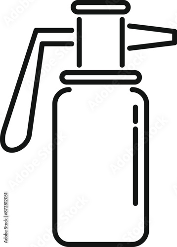 Simple line icon of a medical spray bottle, perfect for representing nasal decongestants and allergy relief