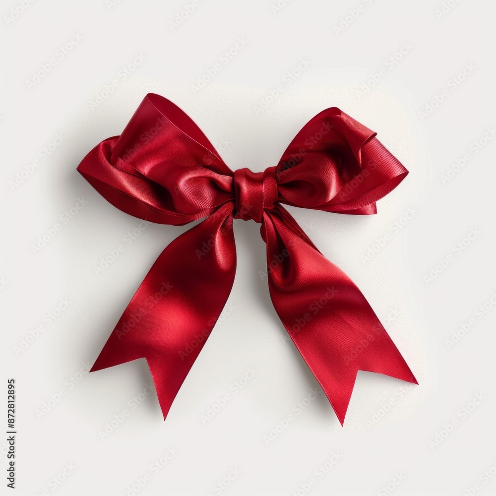 Red Bow on White Background Red Bow on White Background