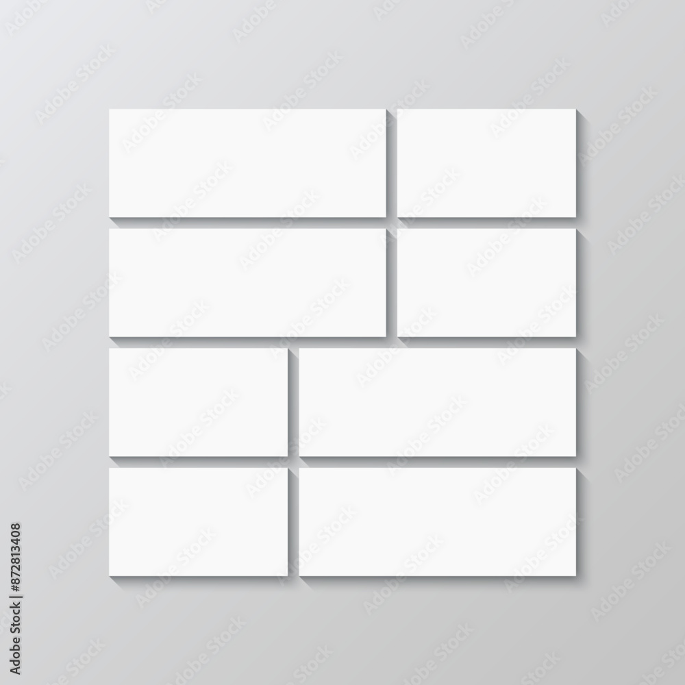 Scrapbook brandboard template. Mood board background. Gallery banner. Album moodboard grid. Portfolio images mockup. Mosaic picture frame. Photo collage square layout. Vector illustration Scrapbook brandboard template. Mood board background. Gallery banner. Album moodboard grid. Portfolio images mockup. Mosaic picture frame. Photo collage square layout. Vector illustration