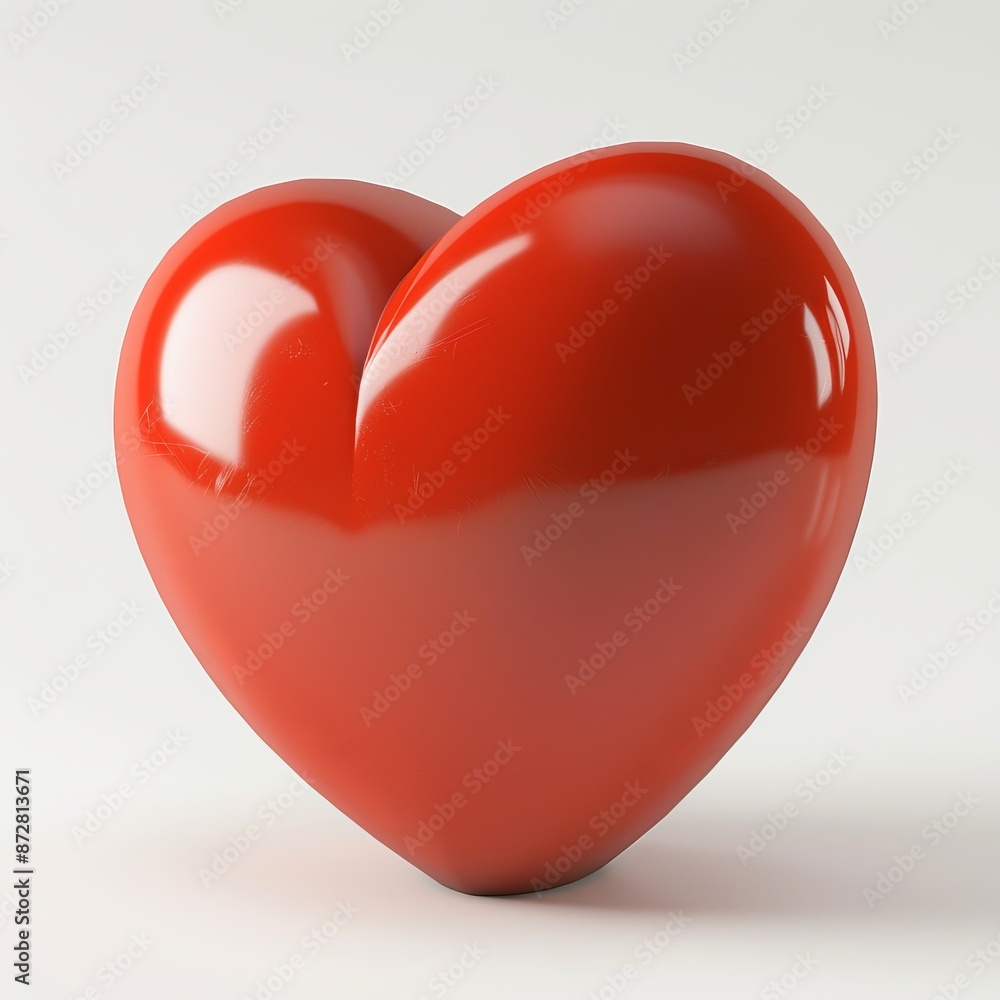 3D Illustration of a Shiny Red Heart - Minimalist Love Icon 3D Illustration of a Shiny Red Heart - Minimalist Love Icon