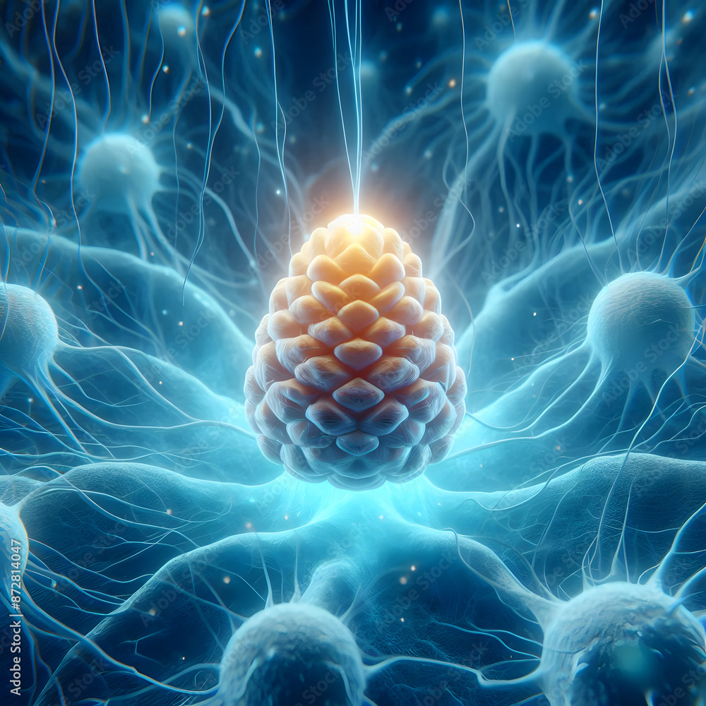 Pineal Gland Illustration - Neural Network and Brain Function Visual ...