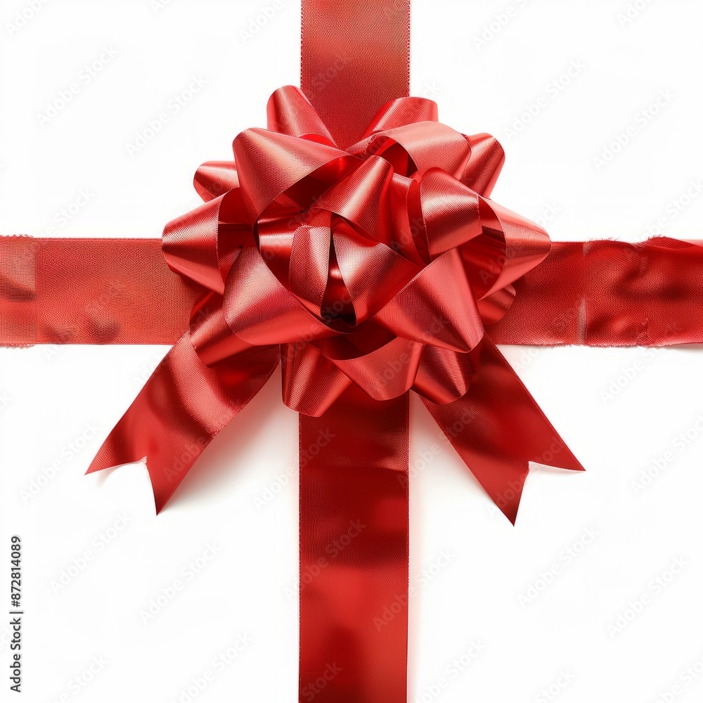 Fototapeta premium Red Ribbon With Bow