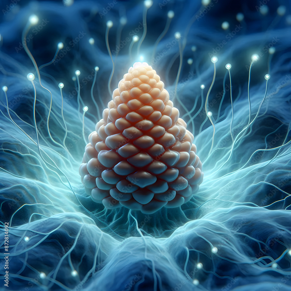 Pineal Gland Illustration - Neural Network and Brain Function Visual ...
