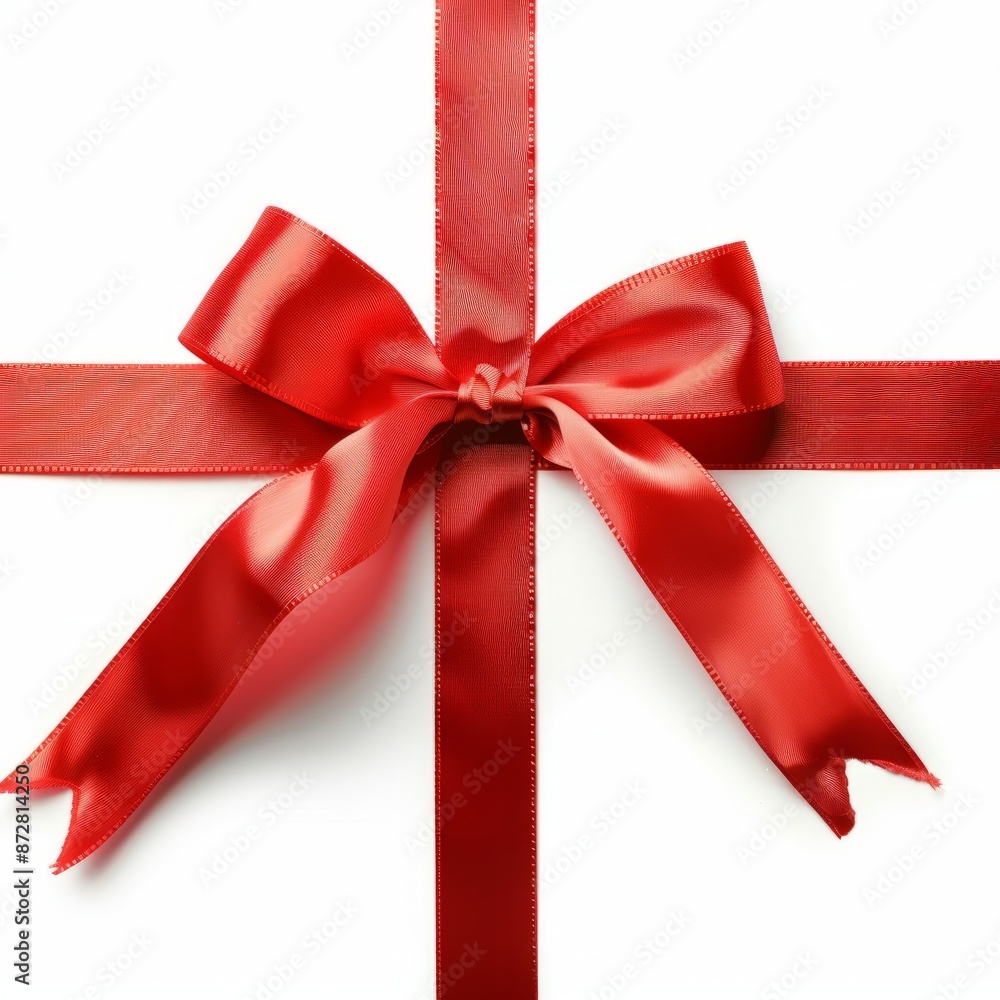 Red Ribbon on White Background Red Ribbon on White Background