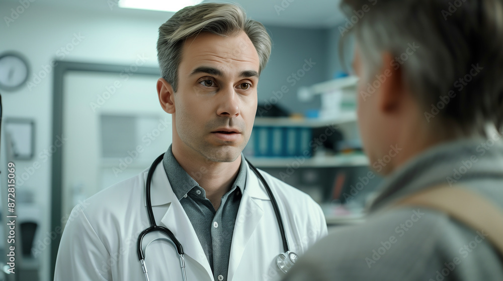 Doctor consulting a patient in a modern medical office Doctor consulting a patient in a modern medical office