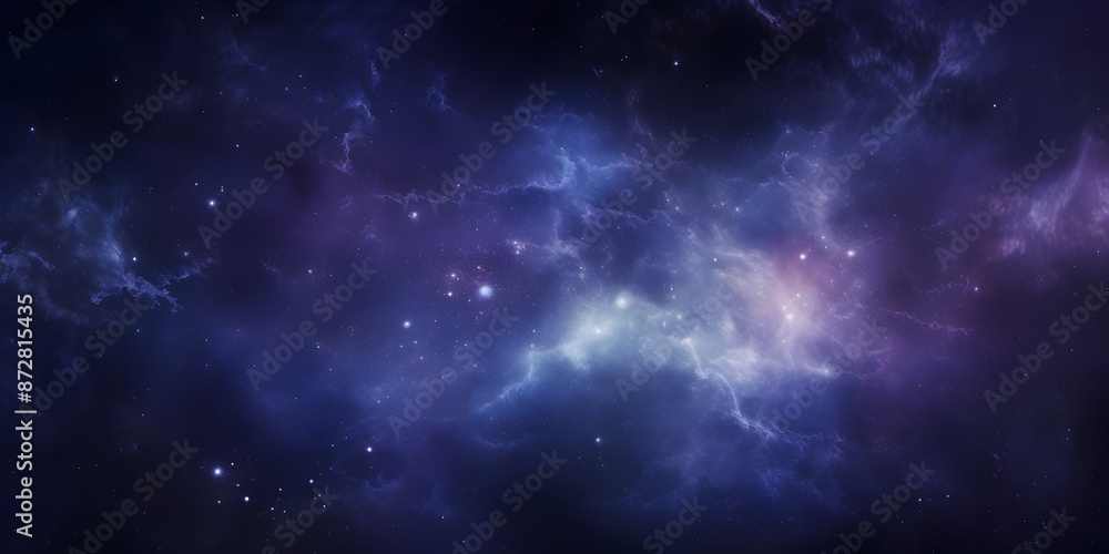 Naklejka premium Abstract shimmering stars and cosmic dust mystical vibes background, celestial landscape