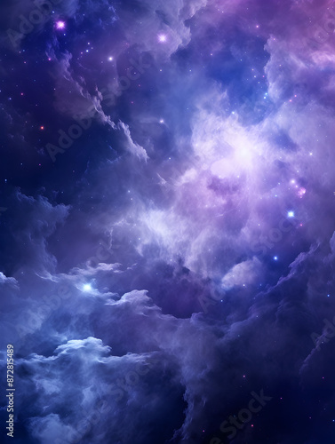 Abstract shimmering stars and cosmic dust mystical vibes background, celestial landscape