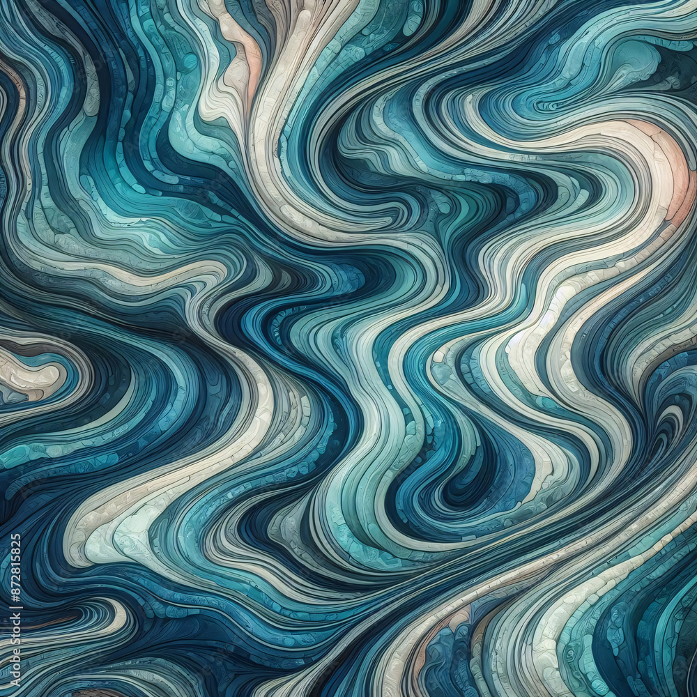 Obraz premium Abstract blue swirls intertwine in a mesmerizing pattern