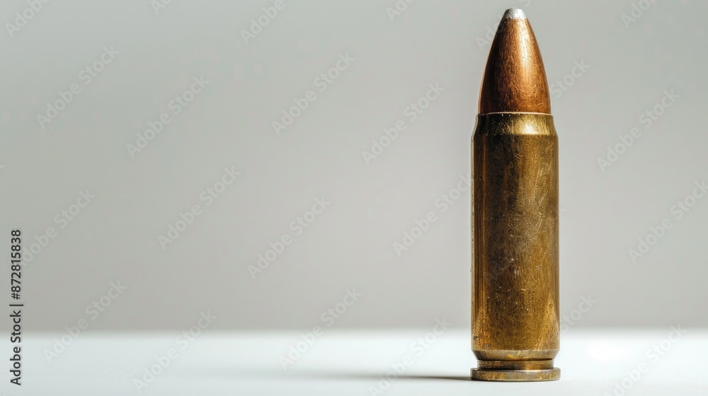 Military bullet on white backdrop Military bullet on white backdrop