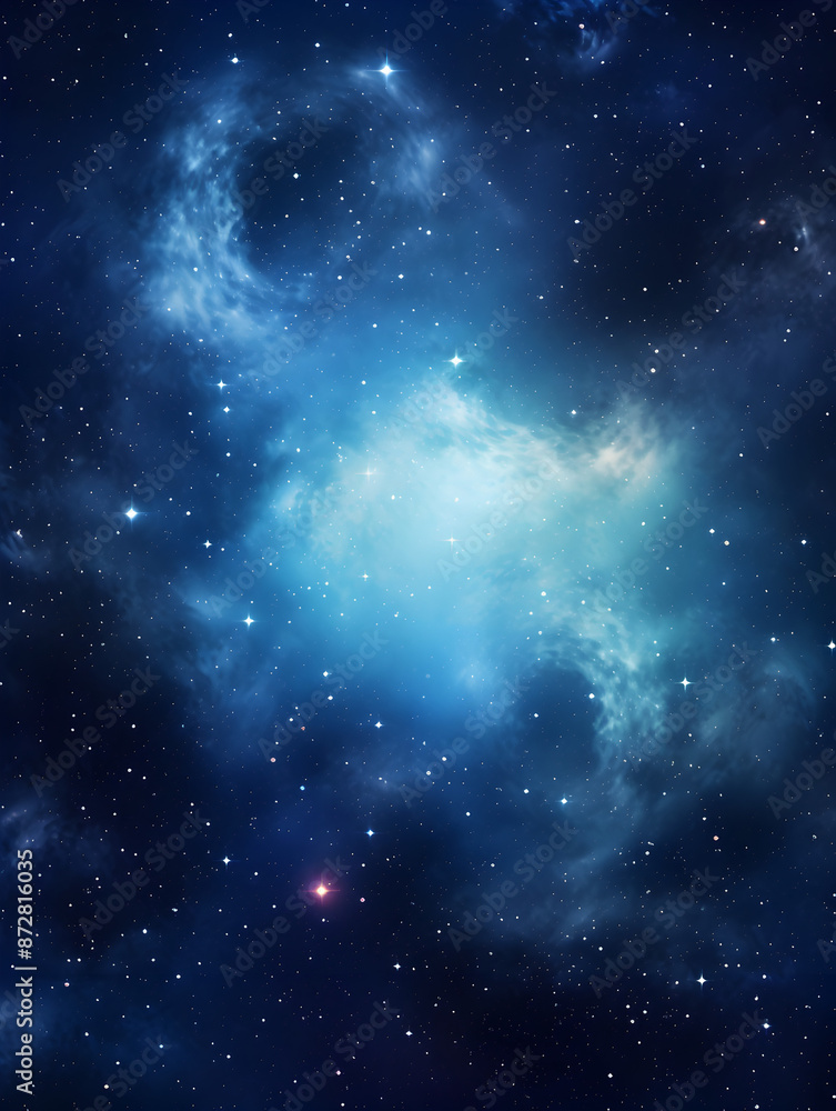 Fototapeta premium Abstract blue starfield with cosmic energy, deep space mystery and cosmetic stardust