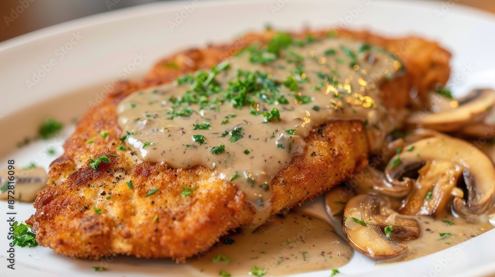 Chicken Cordon Bleu Schnitzel with Mushroom Sauce Chicken Cordon Bleu Schnitzel with Mushroom Sauce