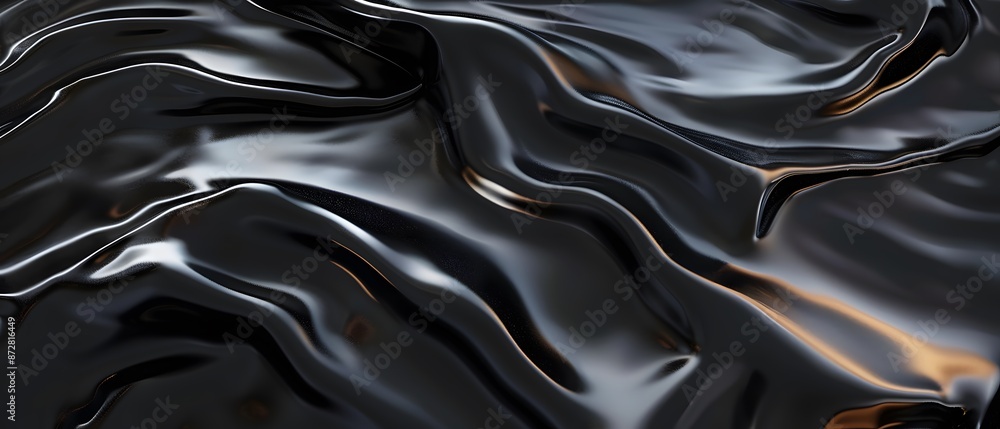 Abstract Black Swirling Fluid Shapes Abstract Black Swirling Fluid Shapes