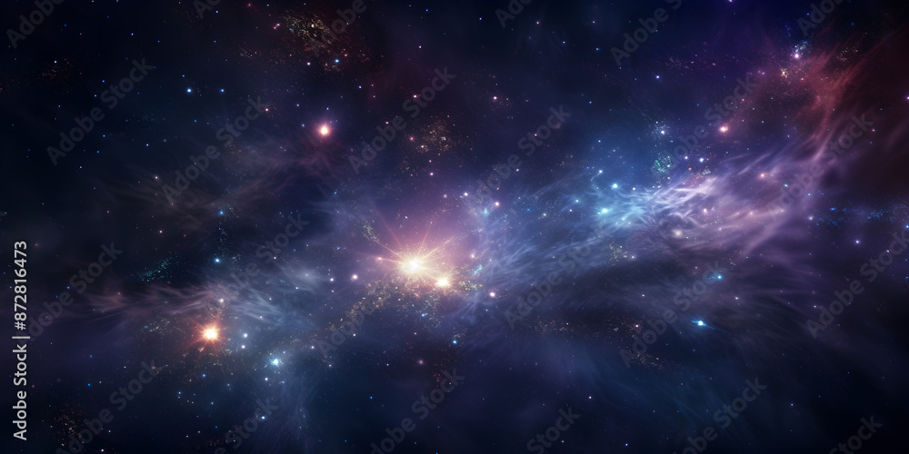 Abstract mystic purple starfield with cosmic energy, deep space mystery and cosmetic stardust Abstract mystic purple starfield with cosmic energy, deep space mystery and cosmetic stardust